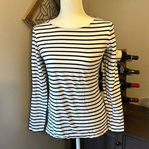 Boden Striped Blue White Pullover Top Shirt Cotton